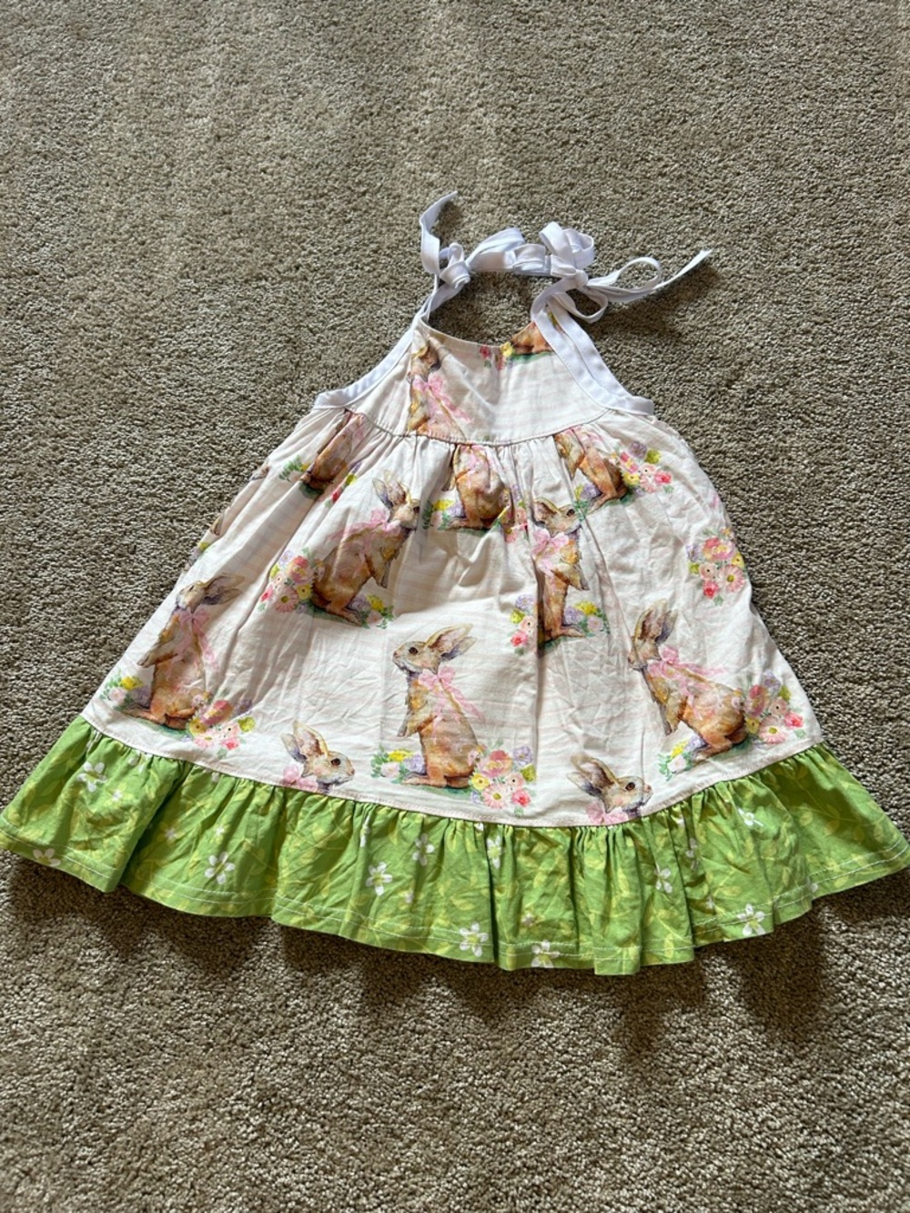 Handmade bunny sun dress size 3-5
